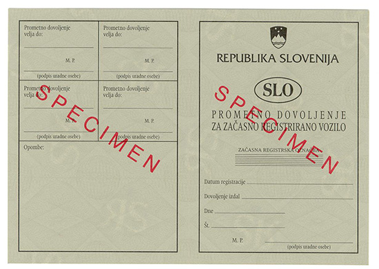 Wzr czasowego soweskiego dowodu rejestracyjnego - awers