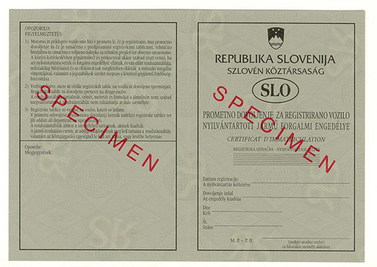 Wzr soweskiego dowodu rejestracyjnego w sowesko-wgierskiej wersji jzykowej - awers